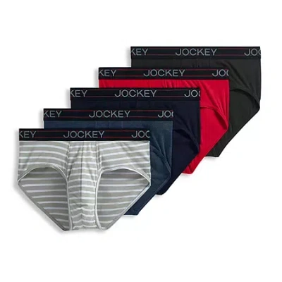 Jockey Lightweight Cotton Blend Mens 5 Pack Briefs 2555 In Multi