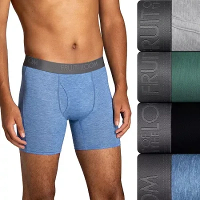 Fruit Of The Loom 360 Stretch Coolsoft Mens 4 Pack Boxer Briefs Stc4bb2j In Blue