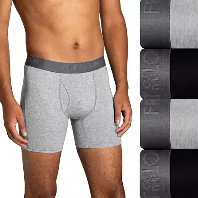 Fruit Of The Loom 360 Stretch Coolsoft Mens 4 Pack Boxer Briefs Stc4bb1j In Gray