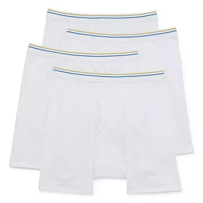 Stafford Dry + Cool Mens 4 Pack Boxer Briefs 302869 In White