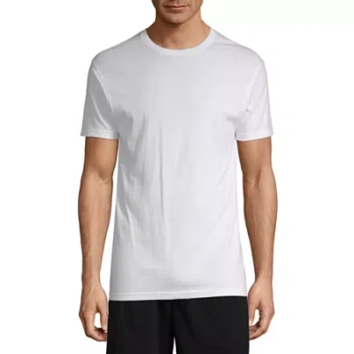 Stafford Dry + Cool Mens 4 Pack Short Sleeve Crew Neck Moisture Wicking T-shirt Tall In White