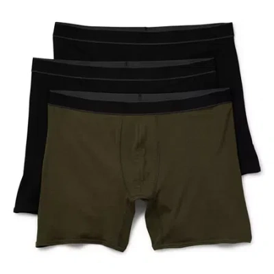 Stafford Super Soft Mens Big And Tall 3 Pack Boxer Briefs 301702 In Green