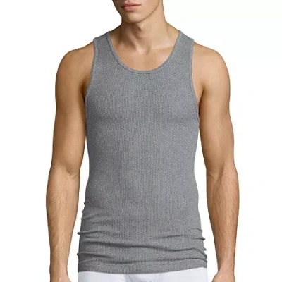 Stafford Ultra Soft Mens Round Neck Sleeveless 4 Pack Big And Tall Tank In Gray