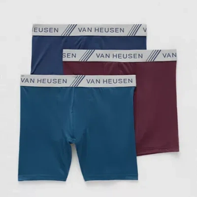 Van Heusen Super Soft Mens 3 Pack Boxer Briefs Vhm243pb41-p54 In Blue