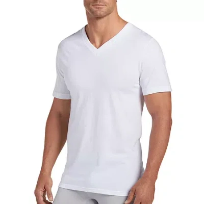 Jockey Classics Mens 3 Pack Short Sleeve V Neck Moisture Wicking T-shirt In White