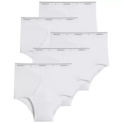 Jockey Cotton Bonus Pack Mens 5 Pack Briefs 9865 In White
