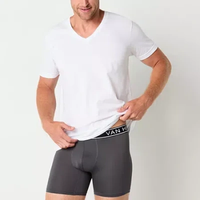 Van Heusen Mens 4 Pack Short Sleeve V Neck T-shirt In White