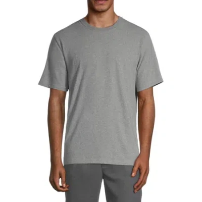 Stafford Super Soft Mens Crew Neck Short Sleeve Pajama Top In Gray