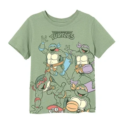 Nickelodeon Toddler Boys Crew Neck Short Sleeve Regular Fit Teenage Mutant Ninja Turtles Graphic T-shirt In Green