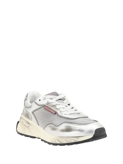 Dsquared2 Silver Sprinter Sneakers In White