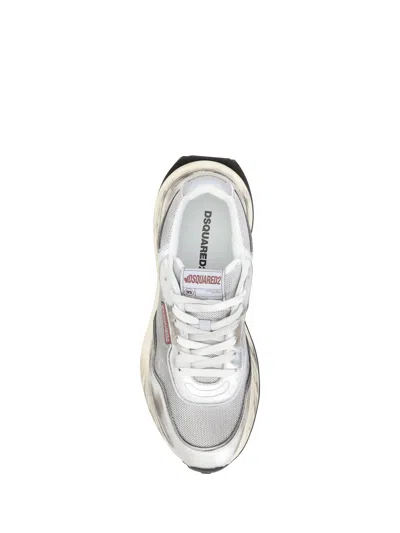 Dsquared2 Silver Sprinter Sneakers In White