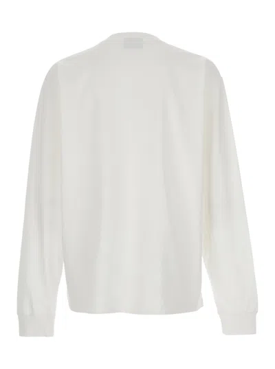 Dsquared2 Men White Sweater With Logo Printed On The Chest In Cotton Man In White