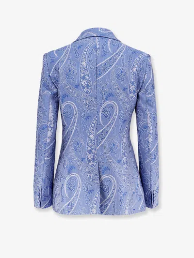 Etro Women Silk Blend Single-breasted Blazer In Multi