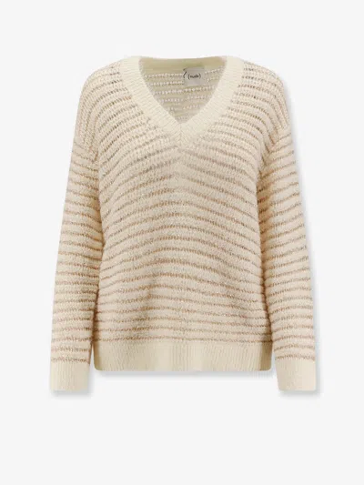 Nude Wool Blend Sweater With Sequins In Neutral