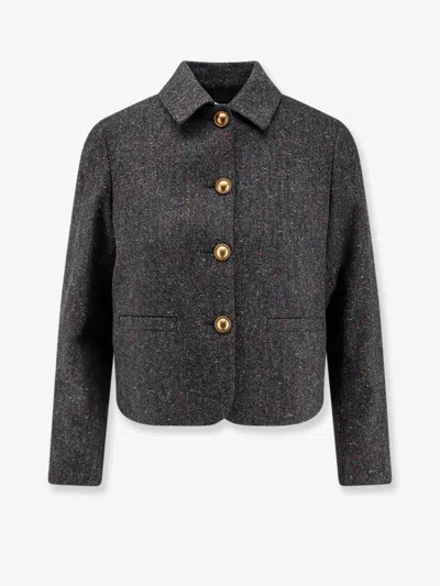 Saulina Aria Blazer In Wool And Cashmere In Gray