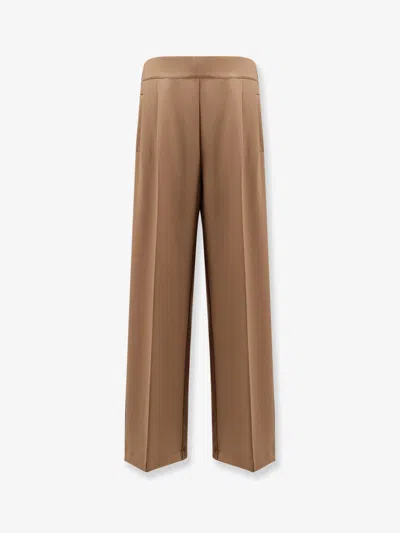 Semicouture Virgin Wool Blend Trousers In Sand