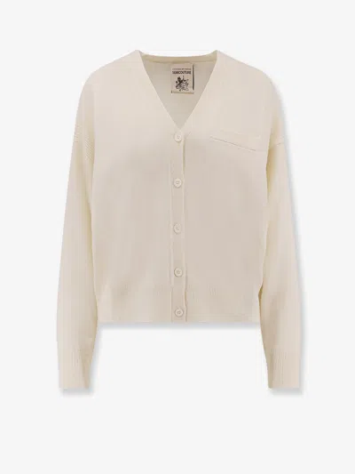 Semicouture Wool And Cashmere Cardigan In White