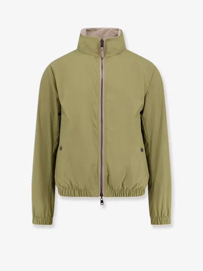 Hugo Boss Reversible Jacket With Elastic Cuffs And Collar In Green