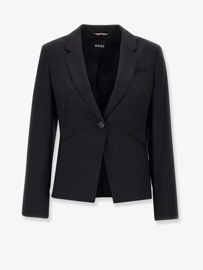 Hugo Boss Jia9 Virgin Wool Blazer In Black