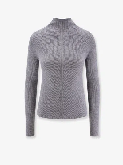 Hugo Boss Foliora Virgin Wool Turtleneck In Gray