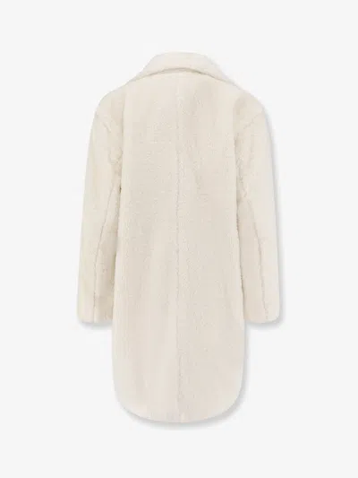 Hugo Boss Catedy Synthetic Fur Coat In White