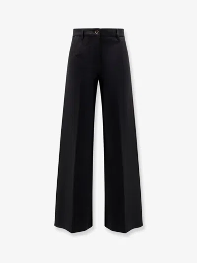 Semicouture Cotton Trousers In Black