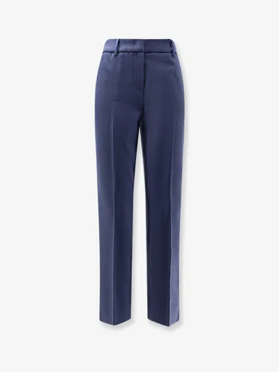 Ago & Filo Virgin Wool Blend Trousers In Blue
