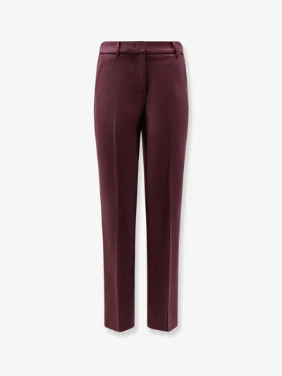 Ago & Filo Virgin Wool Blend Trousers In Red