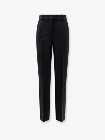 Ago & Filo Virgin Wool Blend Trousers In Black