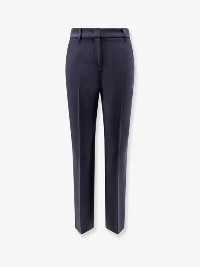 Ago & Filo Virgin Wool Blend Trousers In Blue