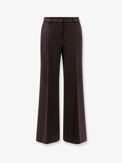 Ago & Filo Virgin Wool Blend Trousers In Brown