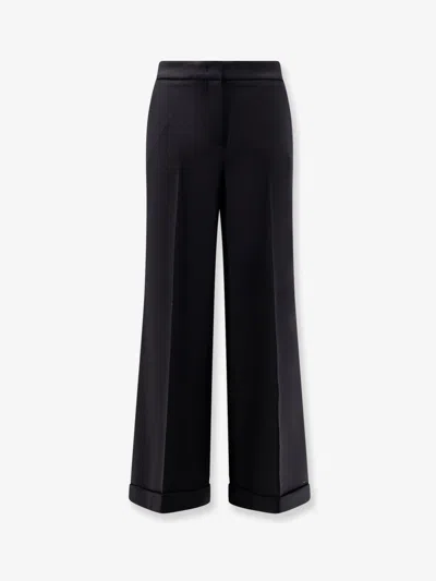 Ago & Filo Virgin Wool Blend Trousers In Black