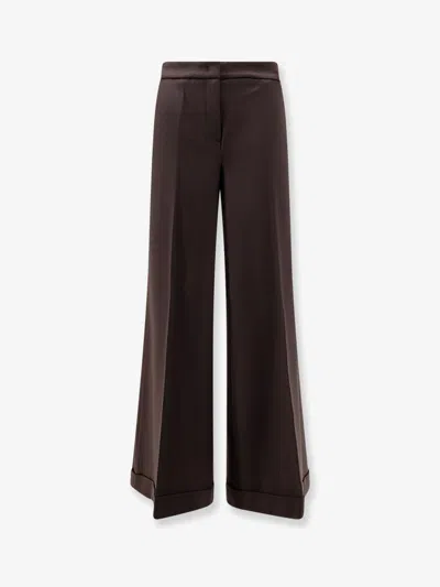 Ago & Filo Virgin Wool Blend Trousers In Brown