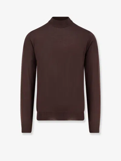 Filippo De Laurentis Merino Wool Turtleneck In Brown