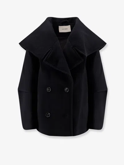 Ivy & Oak Jetta Responsible Virgin Wool Peacoat In Black