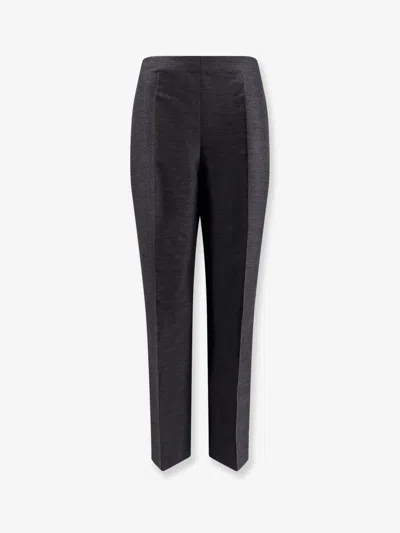 Alberta Ferretti Women Virgin Wool And Silk Trousers In Gray