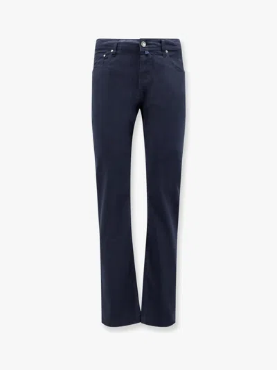 Jacob Cohen Bard Cotton Stretch Trouser With Iconic Handkerchief In Blue
