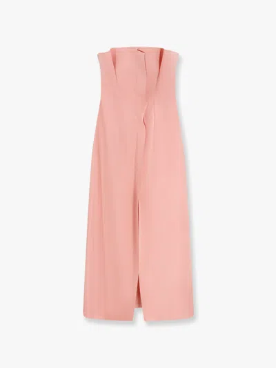 Philosophy Di Lorenzo Serafini Satin Long Dress With Bustier In Pink