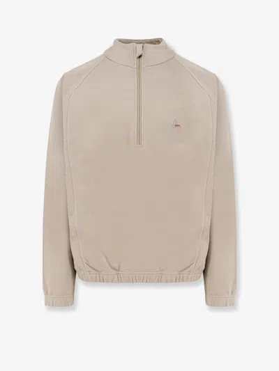 Roa Men Stretch Cotton Sweatshirt With Logo In Neutral