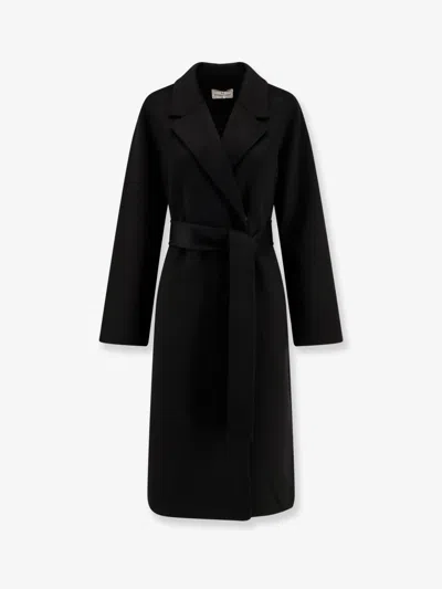 The Dynamis Studio Milan Belted Wool Coat In Black