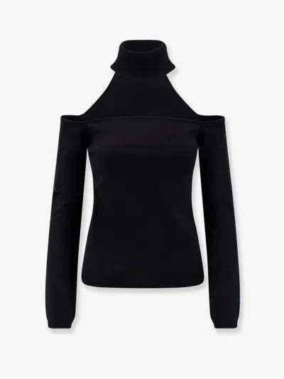 Semicouture Daniela Stretch Viscose Turtleneck Sweater In Black