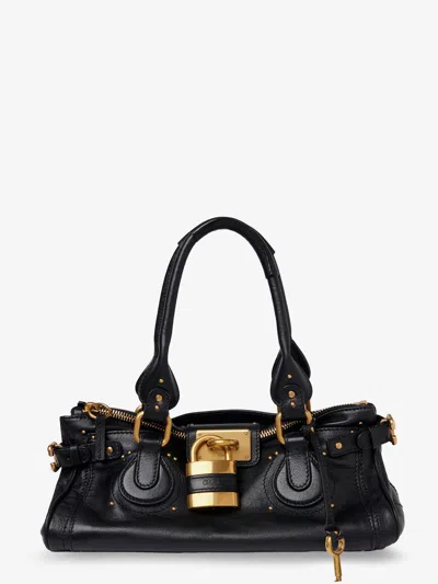 Chloé Paddington Leather Handbag In Black