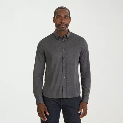 Van Heusen Mens Long Sleeve Classic Fit Button-down Shirt In Gray