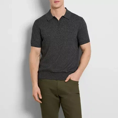 Van Heusen Smart Temp Mens Regular Fit Cooling Short Sleeve Polo Shirt In Black