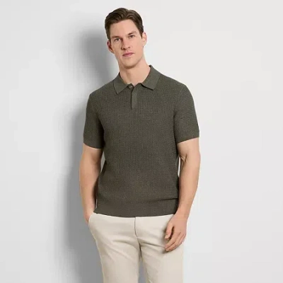 Van Heusen Smart Temp Mens Short Sleeve Polo Sweater In Green