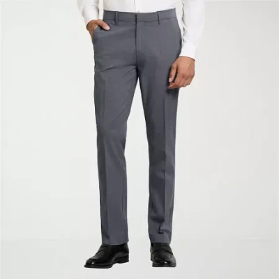 Van Heusen Essential Mens Straight Fit Flat Front Pant In Blue