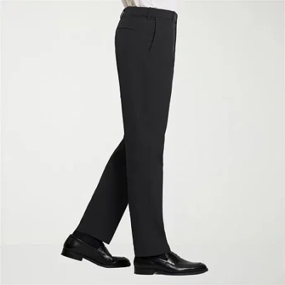 Van Heusen Performance Mens Straight Fit Flat Front Pant In Black