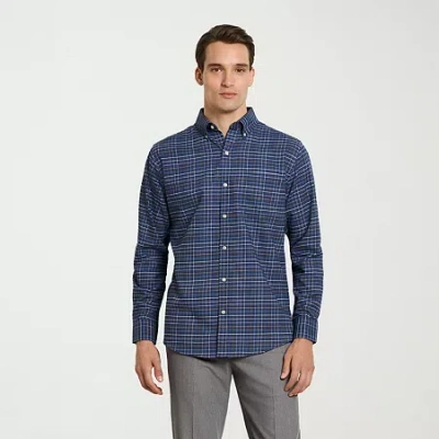 Van Heusen Weekend Mens Long Sleeve Regular Fit Button-down Shirt In Blue