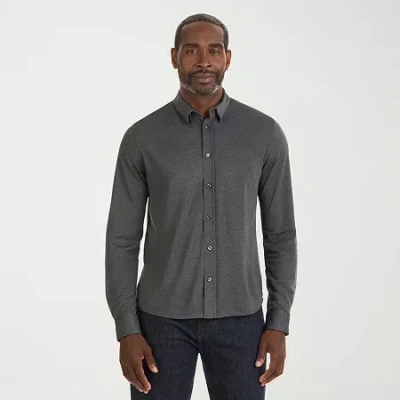 Van Heusen Mens Long Sleeve Classic Fit Button-down Shirt In Gray