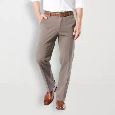Dockers Workday Khaki With Smart 360 Flex Mens Classic Fit Flat Front Pant In Brown